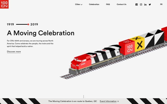 CN100 | A Moving Celebration website preview