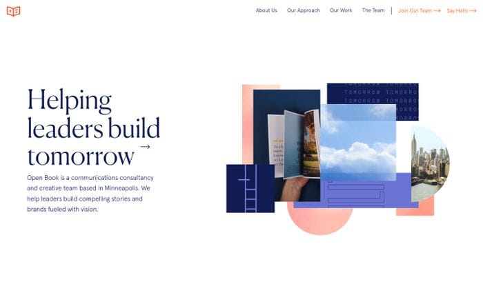 Open Book communications website preview