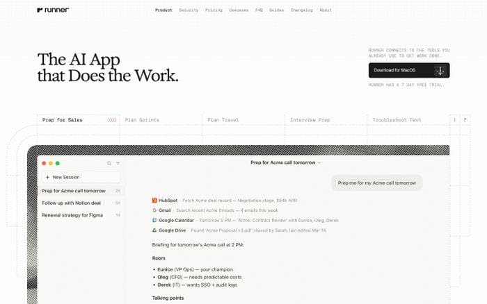 Runner website preview