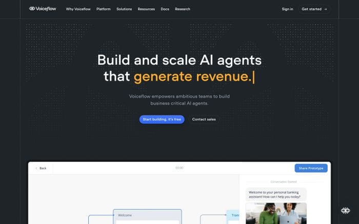 Voiceflow website preview