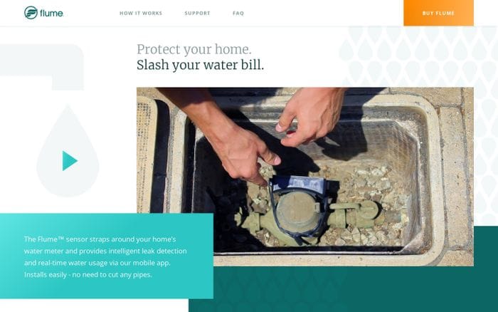 Flume - Intelligent Leak Detection & Water Management website preview