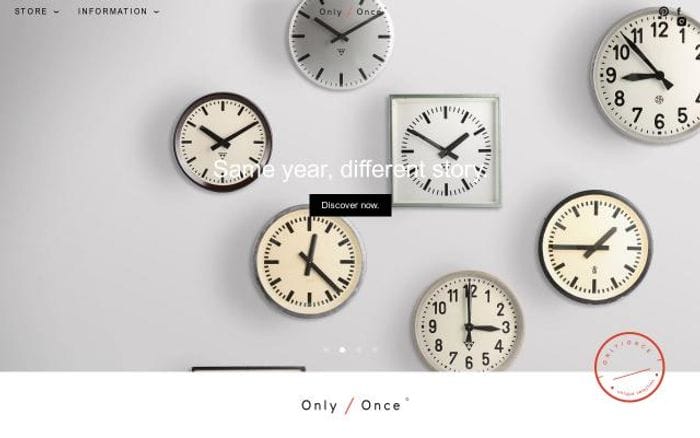 Onlyonceshop website preview