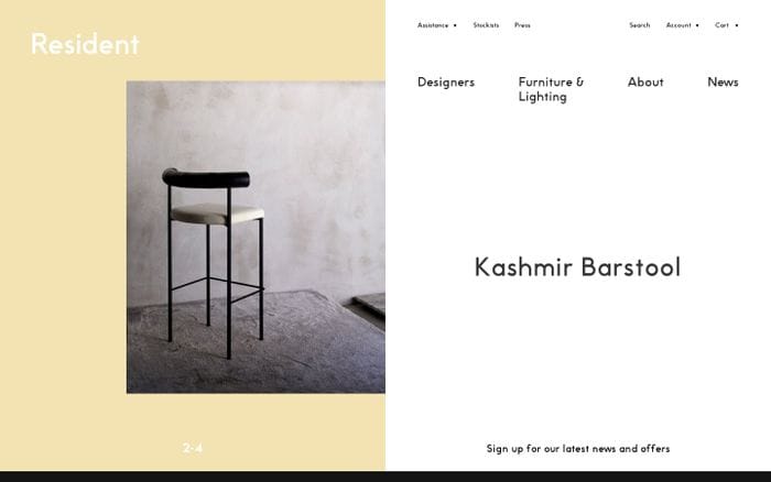 New Zealand Furniture & Lighting | Resident website preview