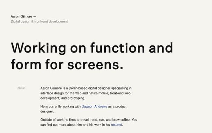 Aarongilmore website preview