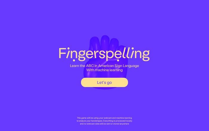 Fingerspelling website preview
