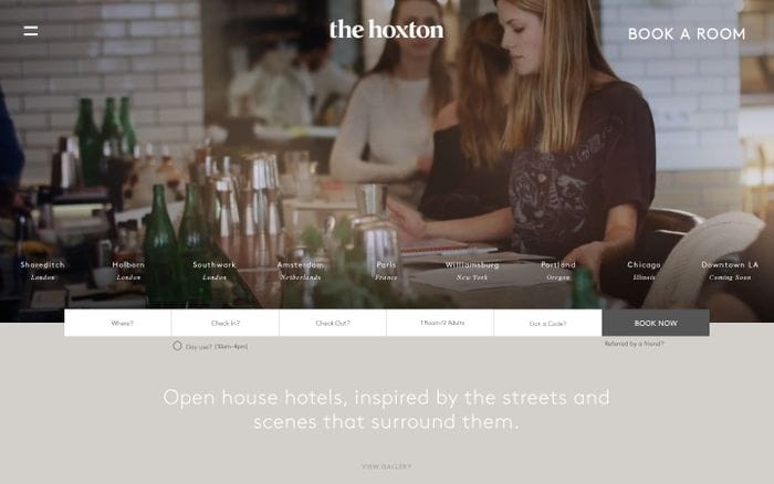 The Hoxton website preview