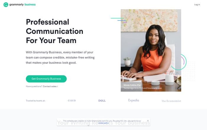 Grammarly Business website preview