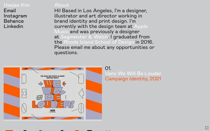 HeeJae Kim website preview