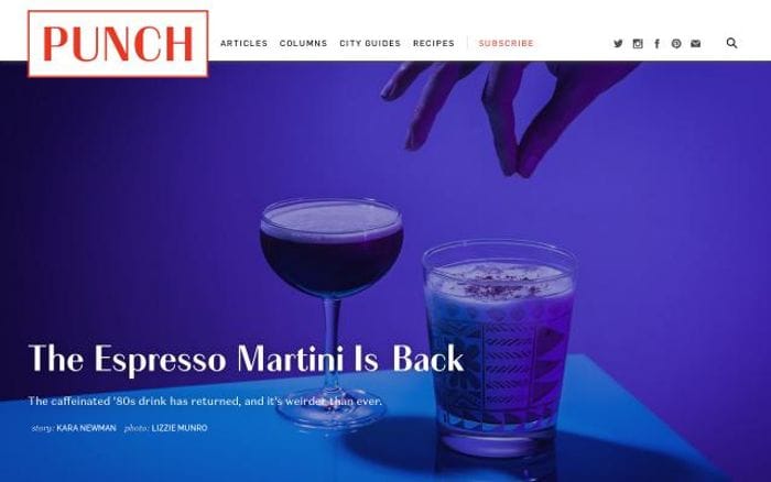 Punchdrink website preview