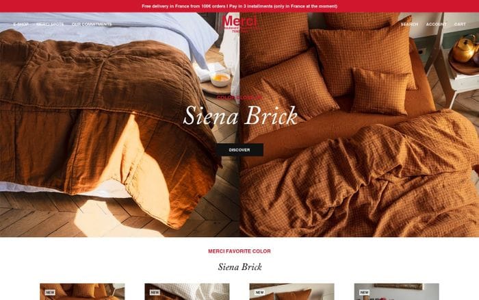 Merci website preview