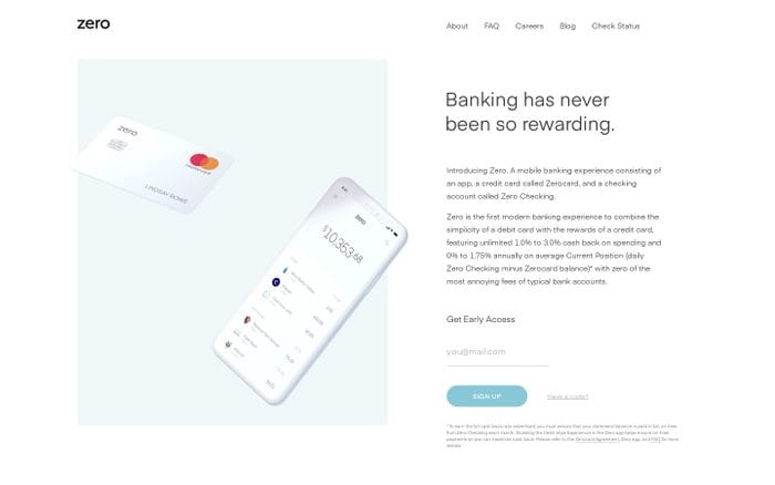 Zero website preview