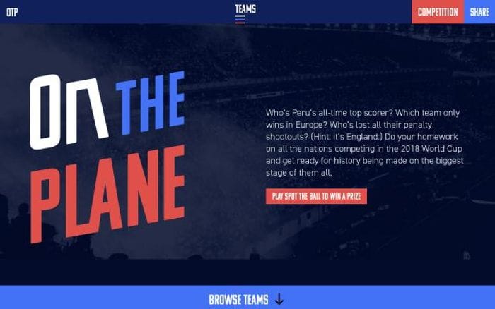 Ontheplane website preview
