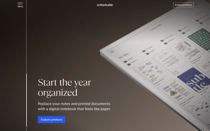 reMarkable website preview
