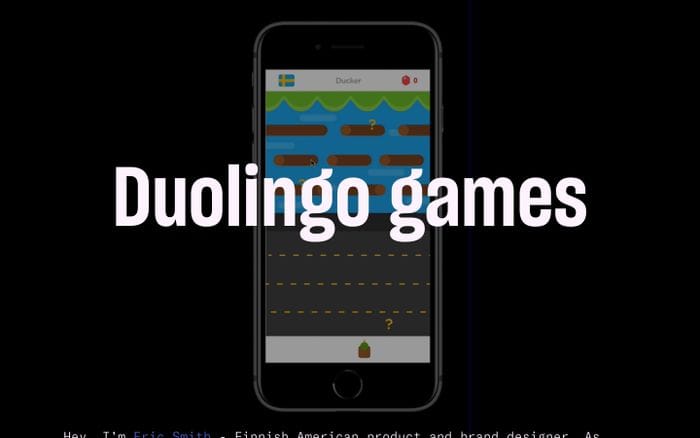 Duolingo games by Eric Smith website preview