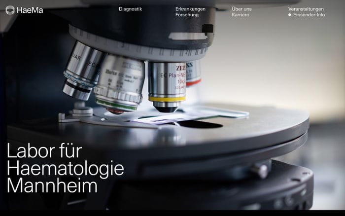 Labor für Haematologie Mannheim website preview