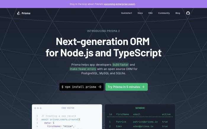 Prisma website preview