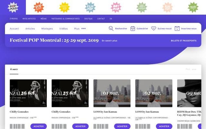 Popmontreal website preview