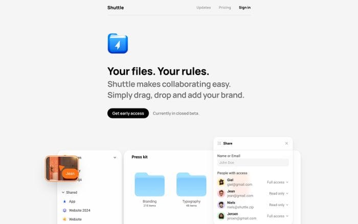 Shuttle website preview