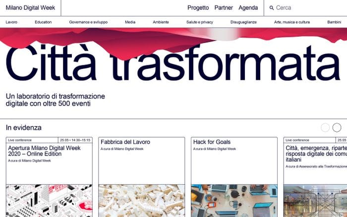 Milano digital week 2020 website preview