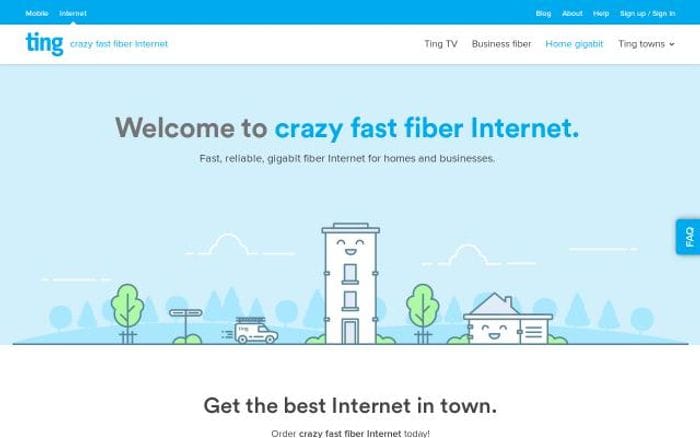 Ting website preview