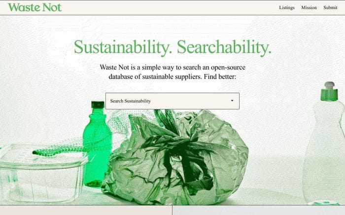 Waste Not website preview