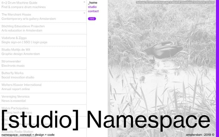 namespace : concept + design + code website preview