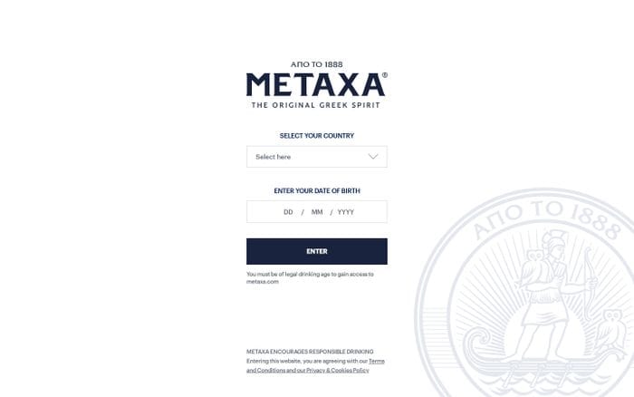 The House of Metaxa website preview