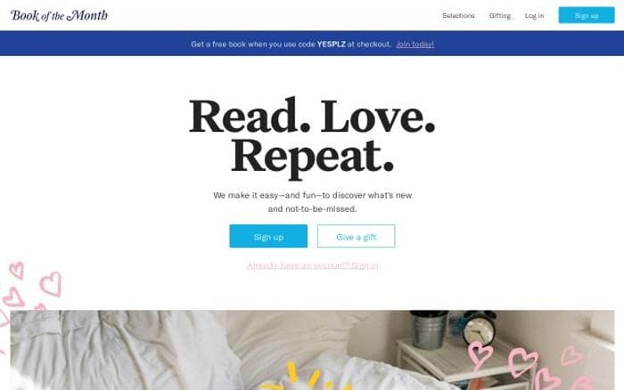 Bookofthemonth website preview