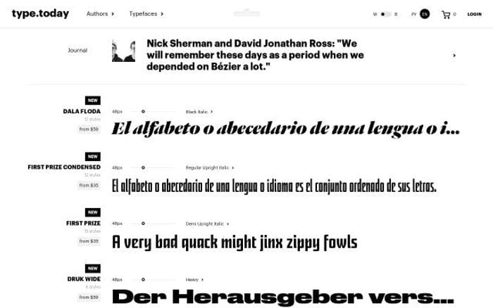 Type website preview