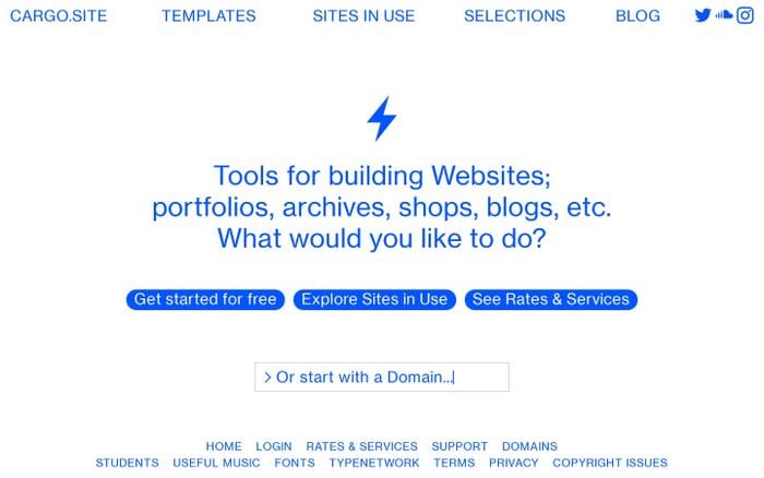 Put your projects on the Web. website preview