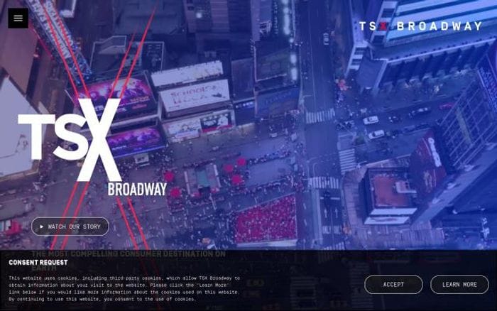 Tsxbroadway website preview