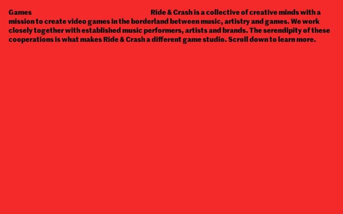 Ride and Crash website preview