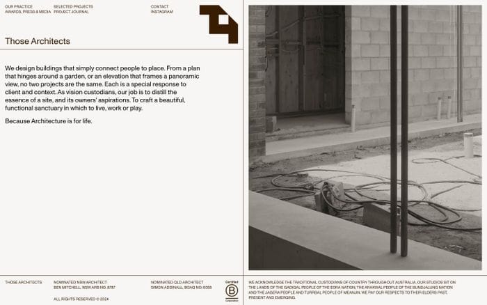Those Architects website preview