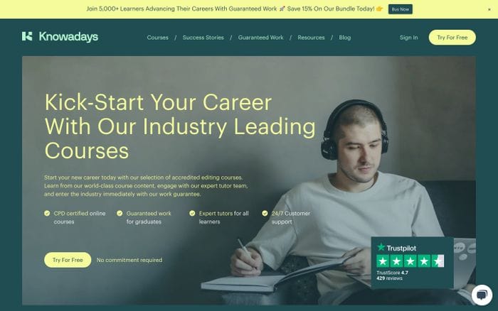 Knowadays website preview