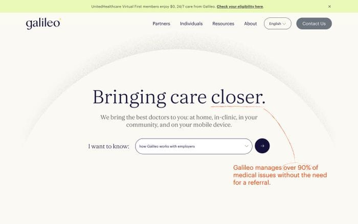 Galileo website preview