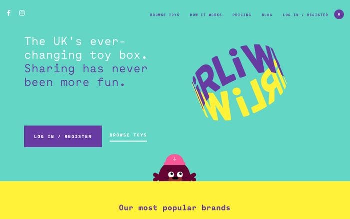 The ever-changing kids toy box subscription | Whirli website preview