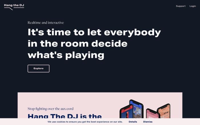 Hang the DJ website preview