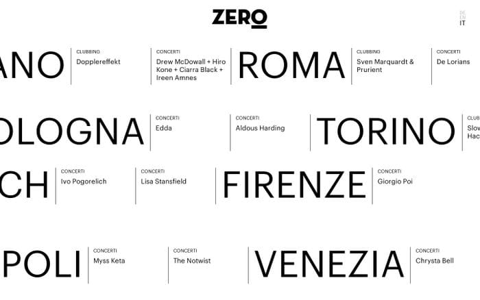 Zero website preview