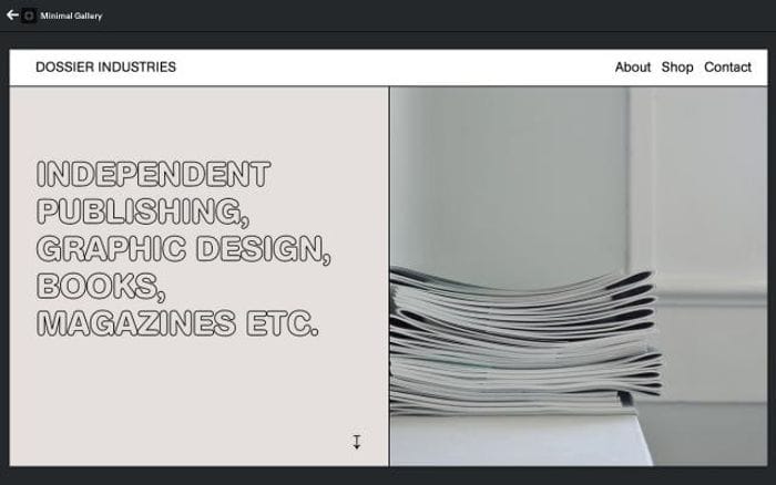 Minimal website preview