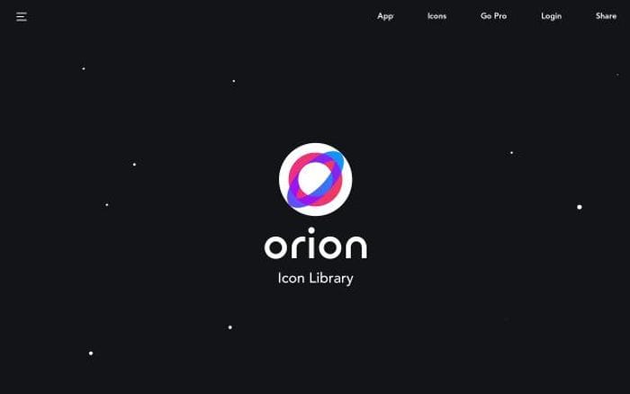 Orioniconlibrary website preview