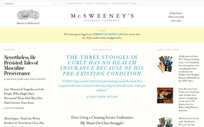 Mcsweeneys website preview
