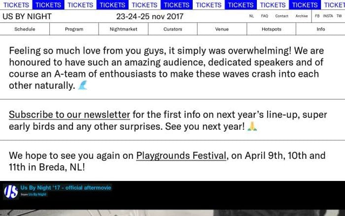 Usbynight website preview