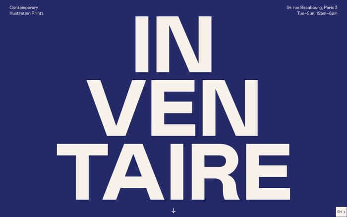 Inventaire website preview
