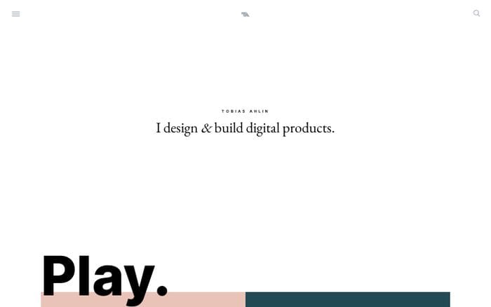 Tobias Ahlin website preview