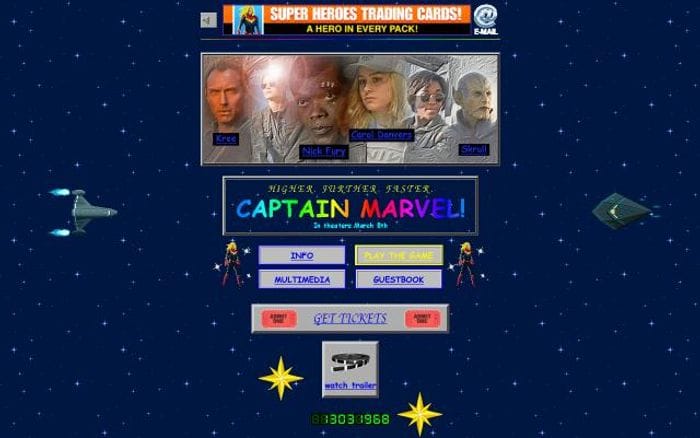 Marvel website preview