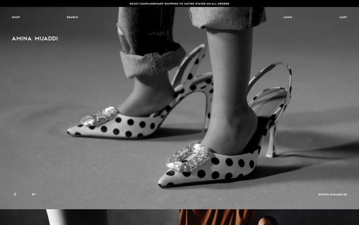 Amina Muaddi website preview