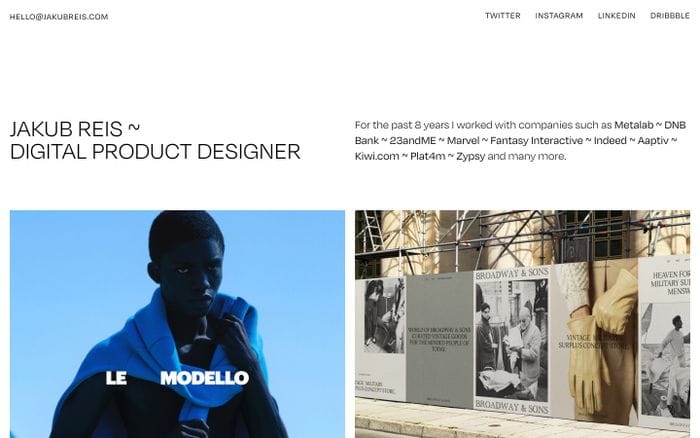 Jakub Reis website preview