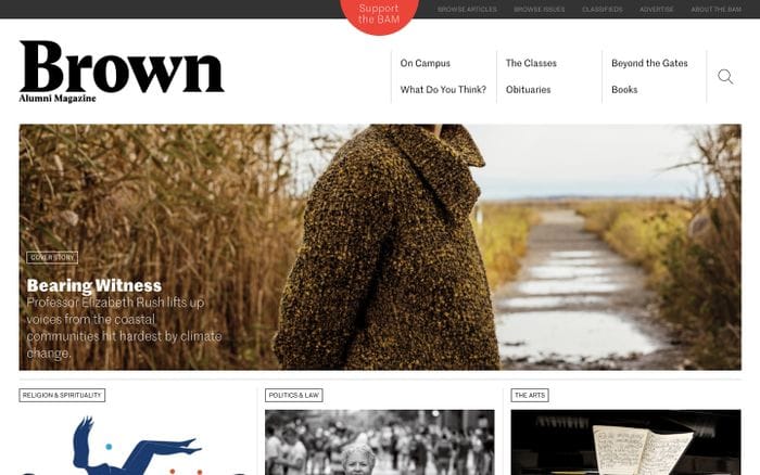 Brown Alumni Magazine website preview