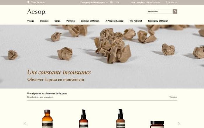 Aesop website preview