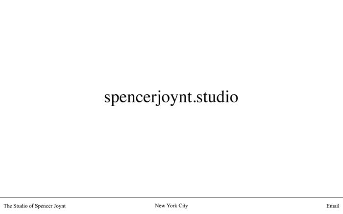 The Studio of Spencer Joynt website preview